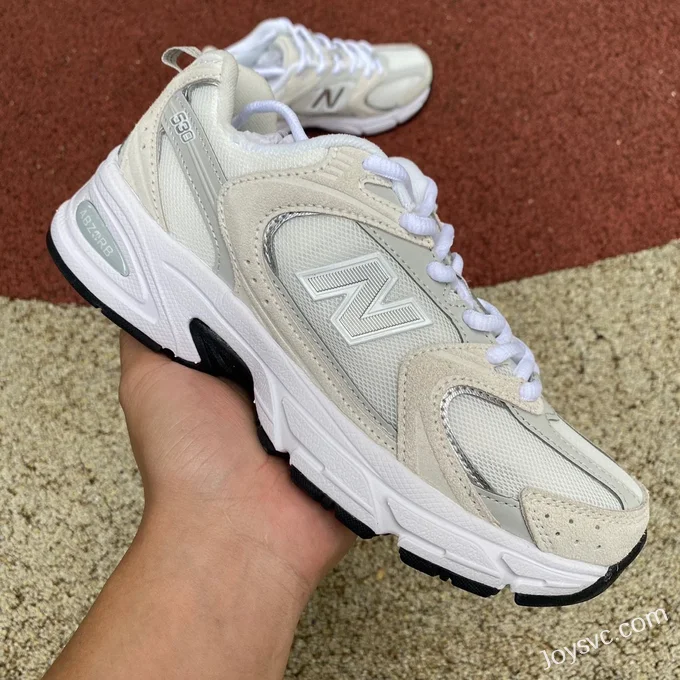 New Balance NB530 Beige Silver Retro Casual Shoes for Men & Women MR530CE