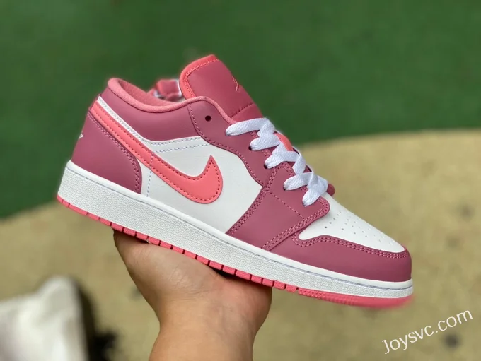 Air Jordan 1 Low 553560-616 White Pink Strawberry Bear Retro