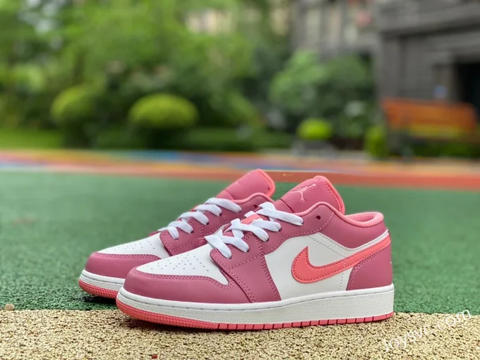 Air Jordan 1 Low 553560-616 White Pink Strawberry Bear Retro