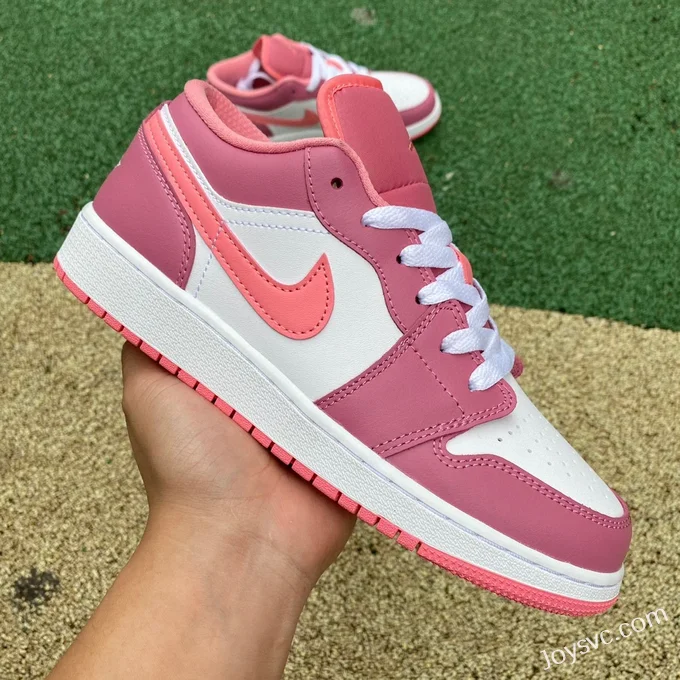 Air Jordan 1 Low 553560-616 White Pink Strawberry Bear Retro