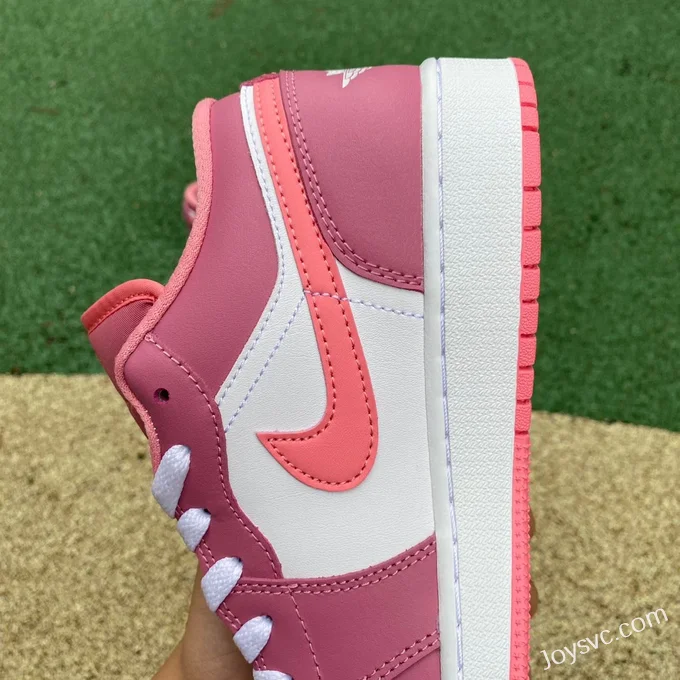 Air Jordan 1 Low 553560-616 White Pink Strawberry Bear Retro