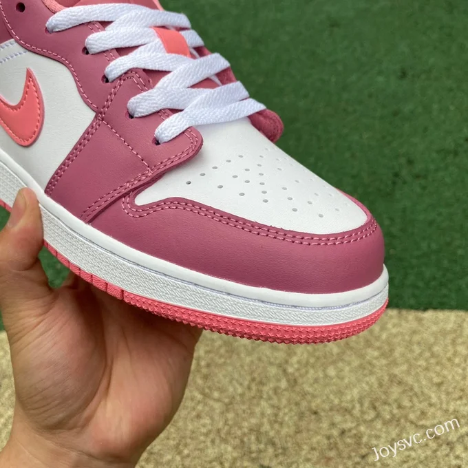 Air Jordan 1 Low 553560-616 White Pink Strawberry Bear Retro