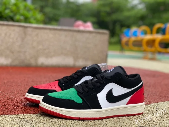 Air Jordan 1 Low FQ6703-100 Black Green Red Quai 54 Retro