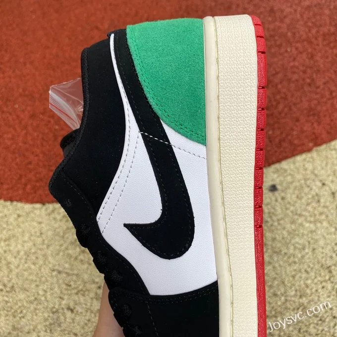 Air Jordan 1 Low FQ6703-100 Black Green Red Quai 54 Retro