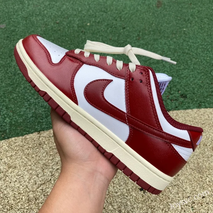 Pure Original Nike Dunk Low Red White Bordeaux Retro Sneakers FJ4555-100