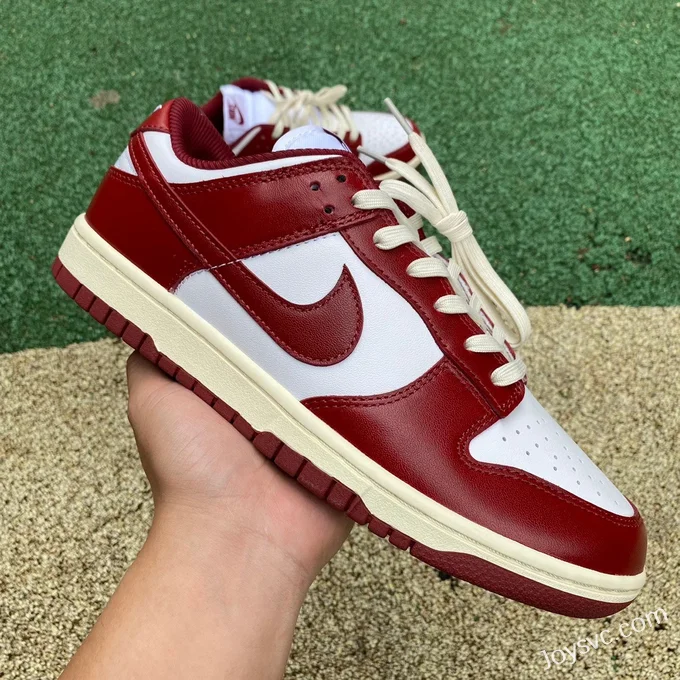 Pure Original Nike Dunk Low Red White Bordeaux Retro Sneakers FJ4555-100