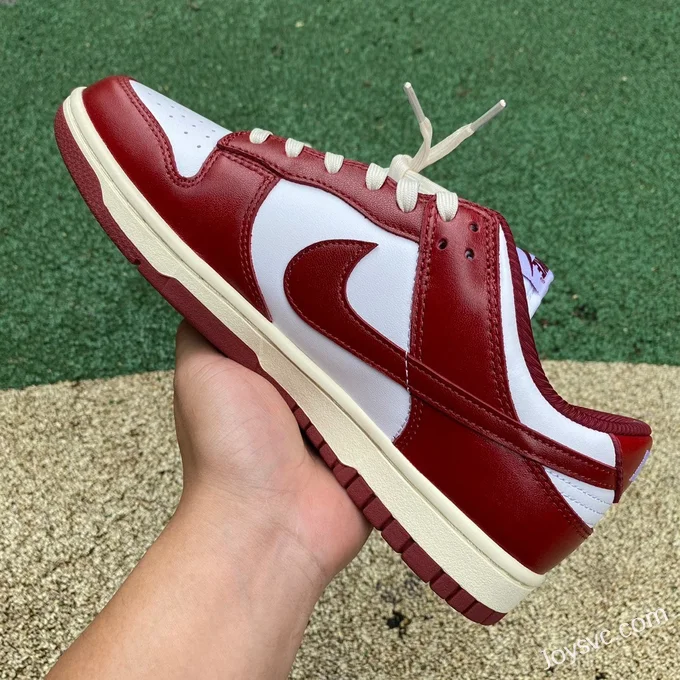 Pure Original Nike Dunk Low Red White Bordeaux Retro Sneakers FJ4555-100