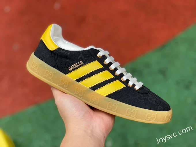 GUCCI x Adidas Originals Canvas Low-Top Lace-Up Sneakers in Black & Yellow