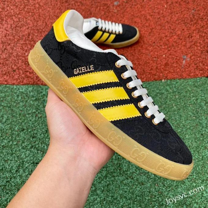 GUCCI x Adidas Originals Canvas Low-Top Lace-Up Sneakers in Black & Yellow