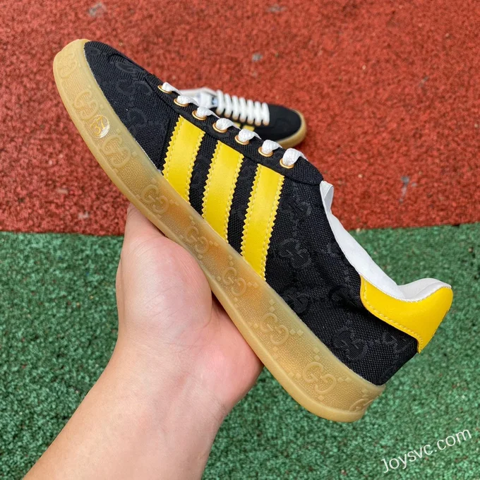 GUCCI x Adidas Originals Canvas Low-Top Lace-Up Sneakers in Black & Yellow