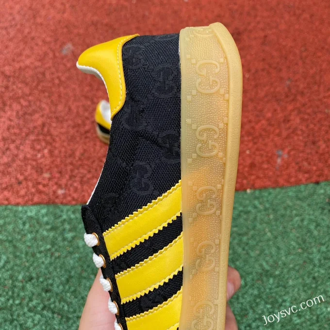 GUCCI x Adidas Originals Canvas Low-Top Lace-Up Sneakers in Black & Yellow