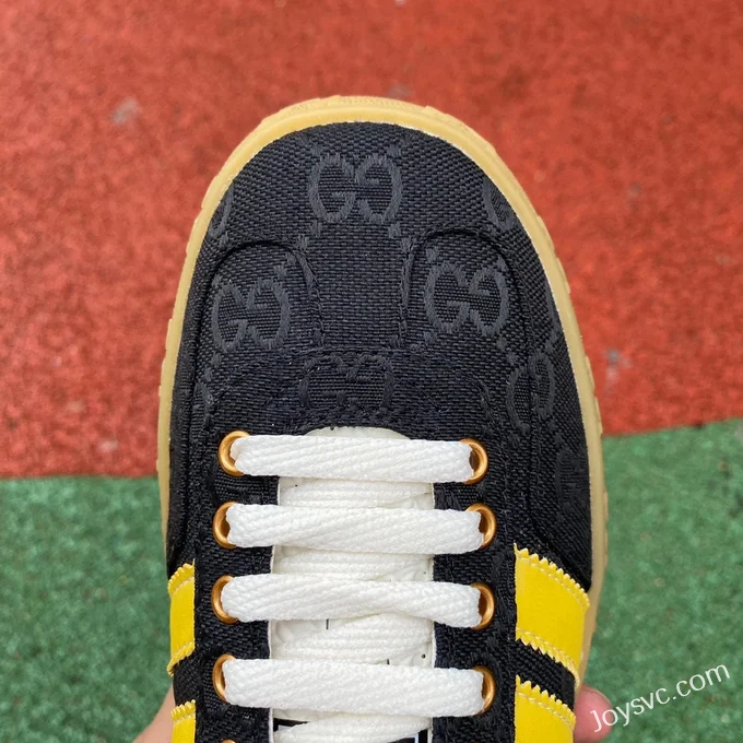 GUCCI x Adidas Originals Canvas Low-Top Lace-Up Sneakers in Black & Yellow