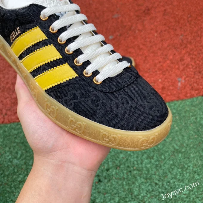 GUCCI x Adidas Originals Canvas Low-Top Lace-Up Sneakers in Black & Yellow