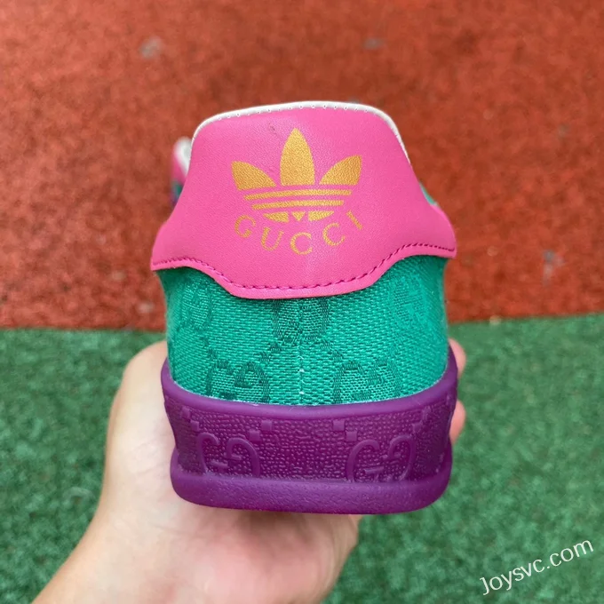 GUCCI x Adidas Originals Canvas Low-Top Lace-Up Sneakers in Green & Pink