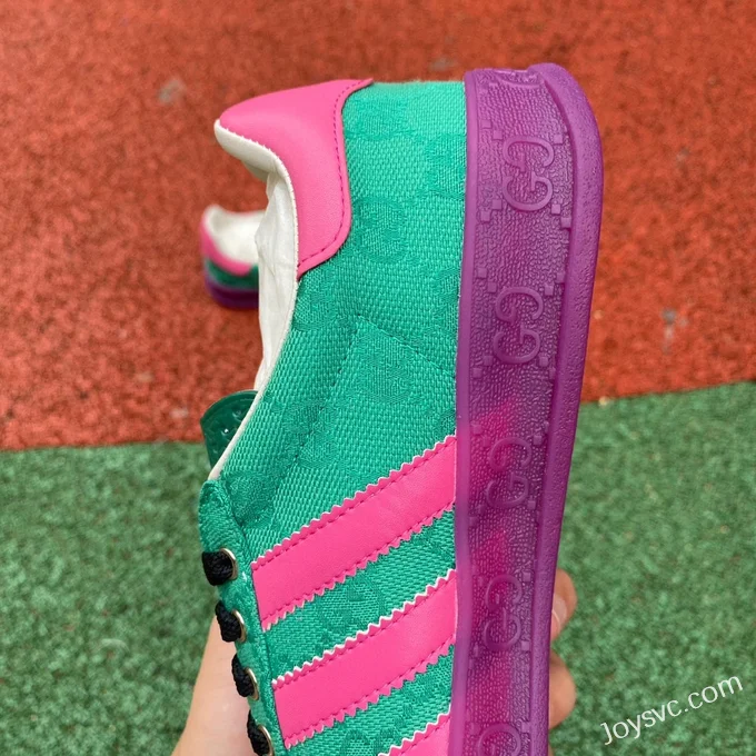 GUCCI x Adidas Originals Canvas Low-Top Lace-Up Sneakers in Green & Pink