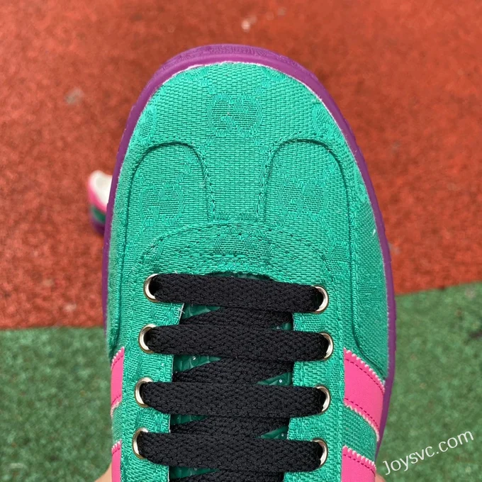 GUCCI x Adidas Originals Canvas Low-Top Lace-Up Sneakers in Green & Pink