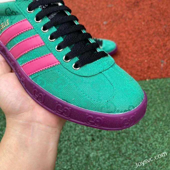 GUCCI x Adidas Originals Canvas Low-Top Lace-Up Sneakers in Green & Pink