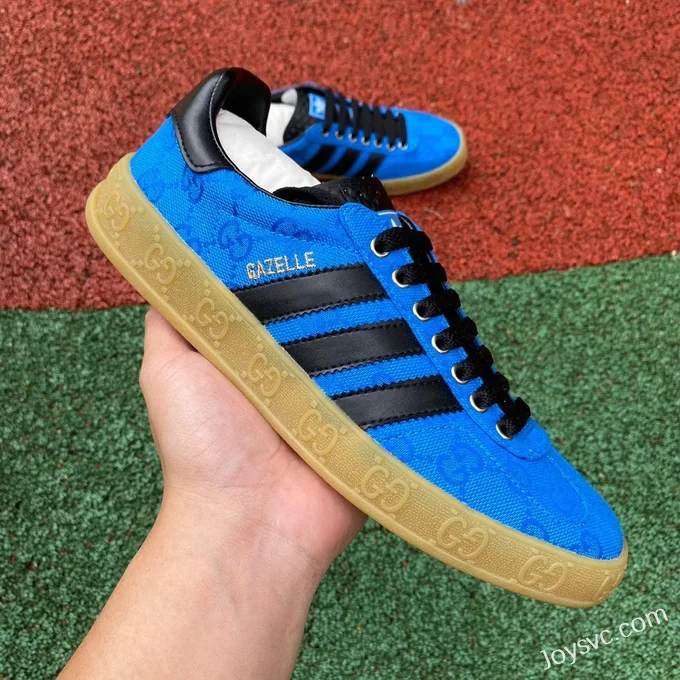 GUCCI x Adidas Originals Canvas Low-Top Lace-Up Sneakers in Blue & Black