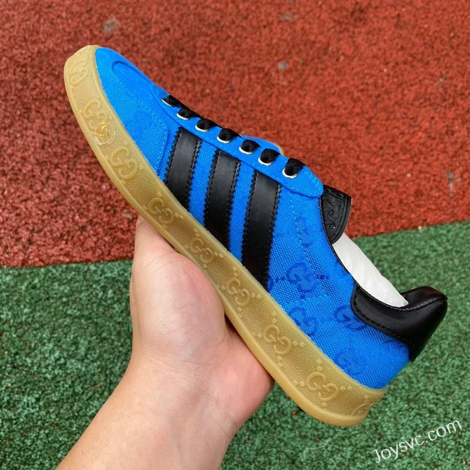 GUCCI x Adidas Originals Canvas Low-Top Lace-Up Sneakers in Blue & Black