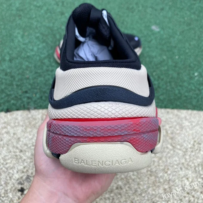 Balenciaga Black Red Slides Triple S Vintage Dad Shoes