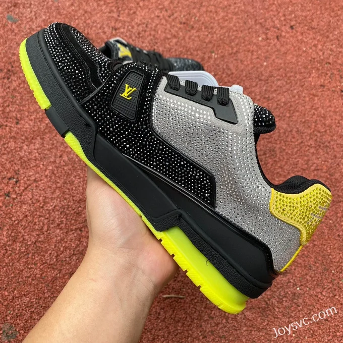 Louis Vuitton Trainer Water Diamond Black Yellow Guangzhou Version