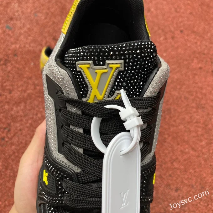 Louis Vuitton Trainer Water Diamond Black Yellow Guangzhou Version