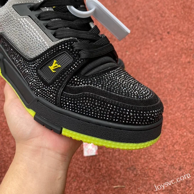 Louis Vuitton Trainer Water Diamond Black Yellow Guangzhou Version