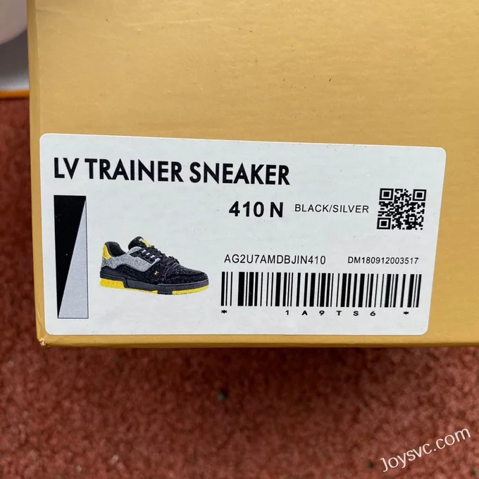 Louis Vuitton Trainer Water Diamond Black Yellow Guangzhou Version