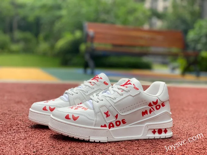 Louis Vuitton Trainer White Red Guangzhou Version