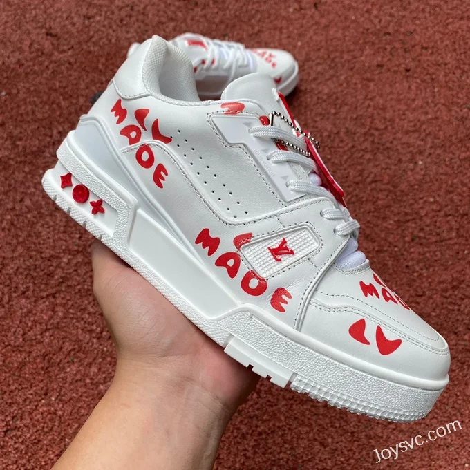 Louis Vuitton Trainer White Red Guangzhou Version