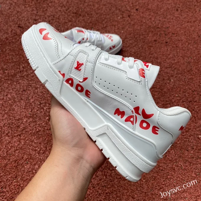 Louis Vuitton Trainer White Red Guangzhou Version