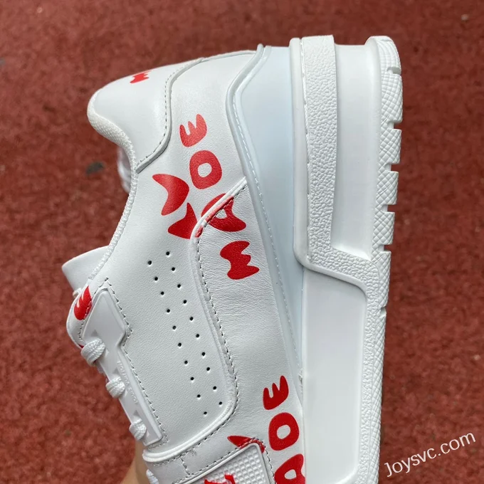 Louis Vuitton Trainer White Red Guangzhou Version