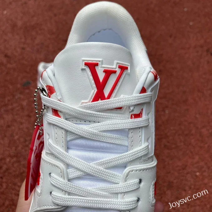 Louis Vuitton Trainer White Red Guangzhou Version