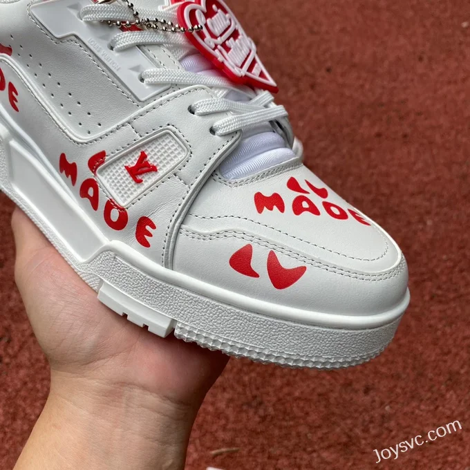 Louis Vuitton Trainer White Red Guangzhou Version