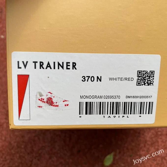 Louis Vuitton Trainer White Red Guangzhou Version