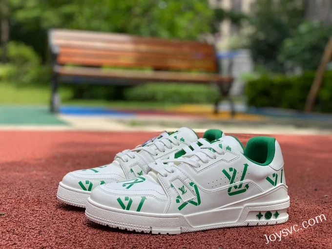 Louis Vuitton Trainer White Green Print