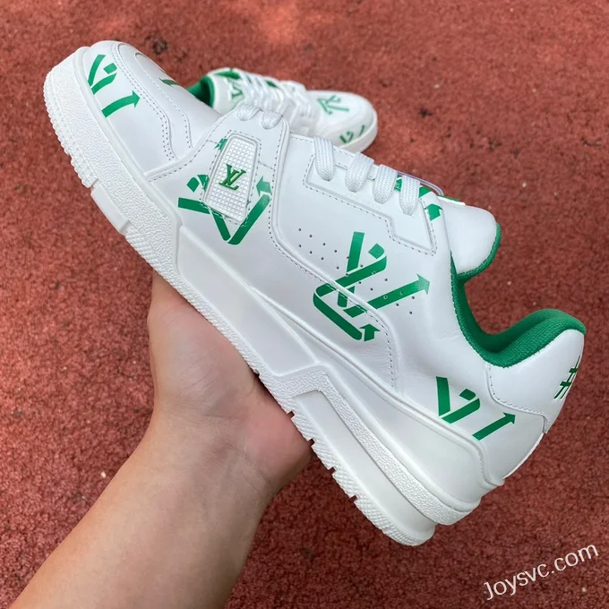 Louis Vuitton Trainer White Green Print