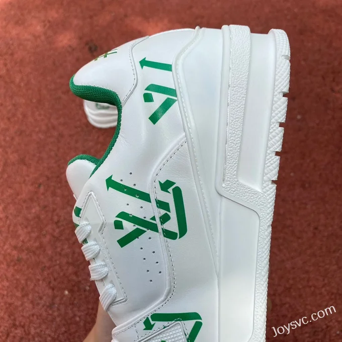 Louis Vuitton Trainer White Green Print