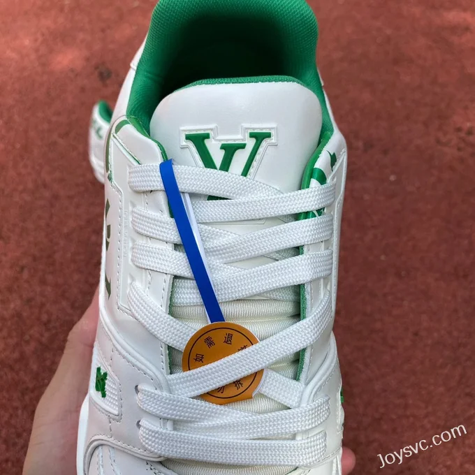 Louis Vuitton Trainer White Green Print