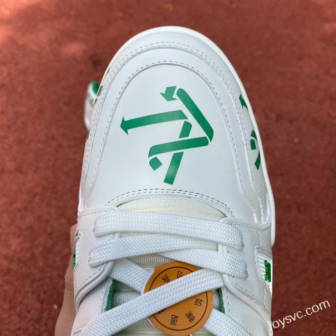 Louis Vuitton Trainer White Green Print