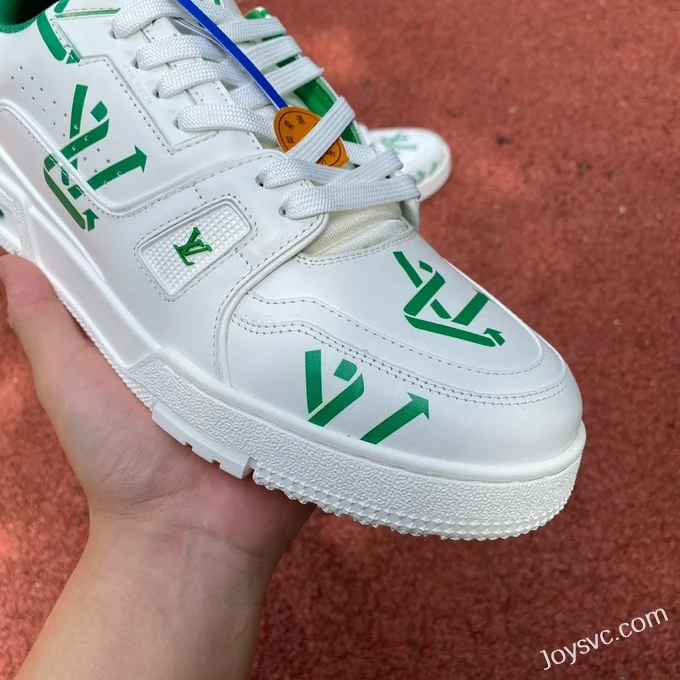 Louis Vuitton Trainer White Green Print