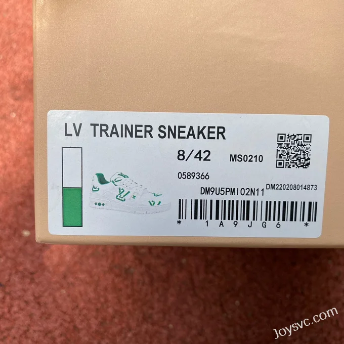 Louis Vuitton Trainer White Green Print