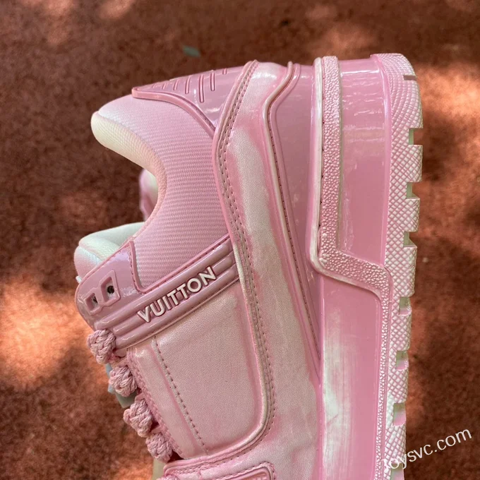 Louis Vuitton Trainer Maxi Distressed Pink Guangzhou Version