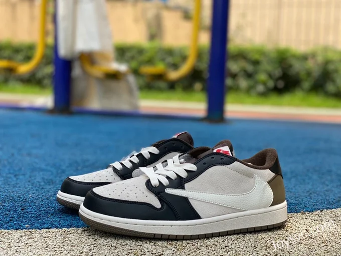 Travis Scott x Air Jordan 1 Low DM7866-902 Black Grey Brown Reverse Swoosh