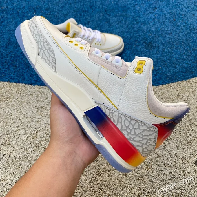 J Balvin x Air Jordan 3 FN0344-901 White Blue Pink