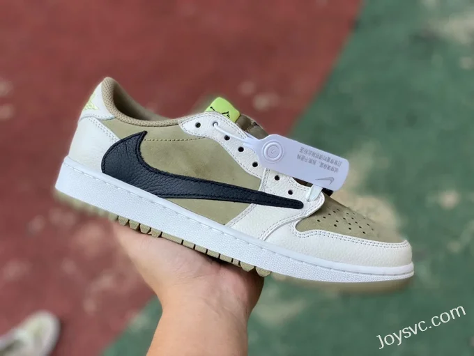 Travis Scott x Air Jordan 1 Low FZ3124-200 Grey Matcha Green Reverse Swoosh