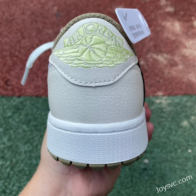 Travis Scott x Air Jordan 1 Low FZ3124-200 Grey Matcha Green Reverse Swoosh