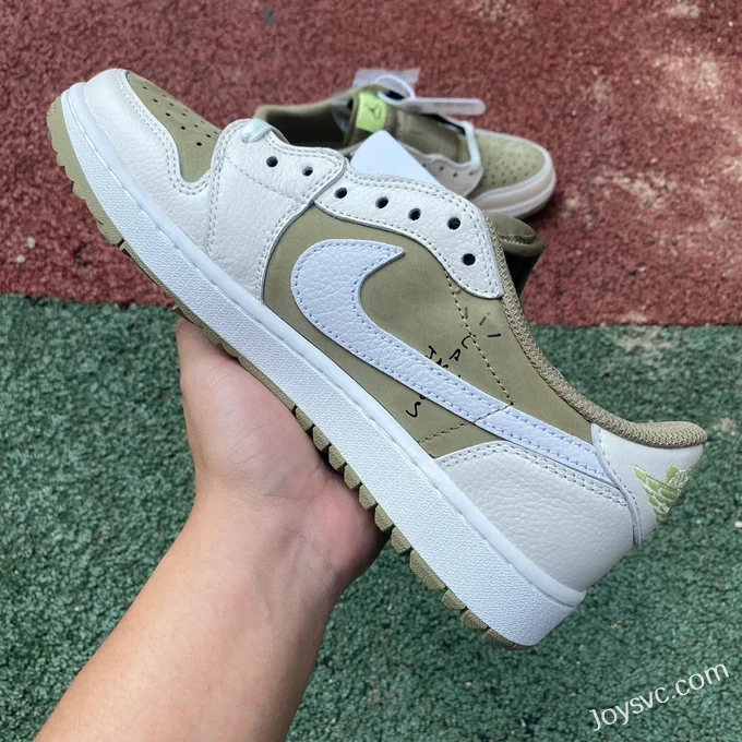 Travis Scott x Air Jordan 1 Low FZ3124-200 Grey Matcha Green Reverse Swoosh