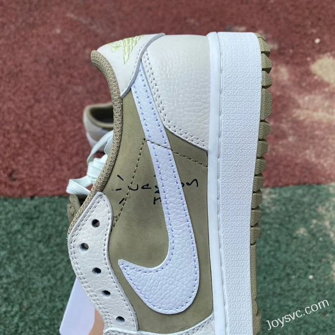 Travis Scott x Air Jordan 1 Low FZ3124-200 Grey Matcha Green Reverse Swoosh