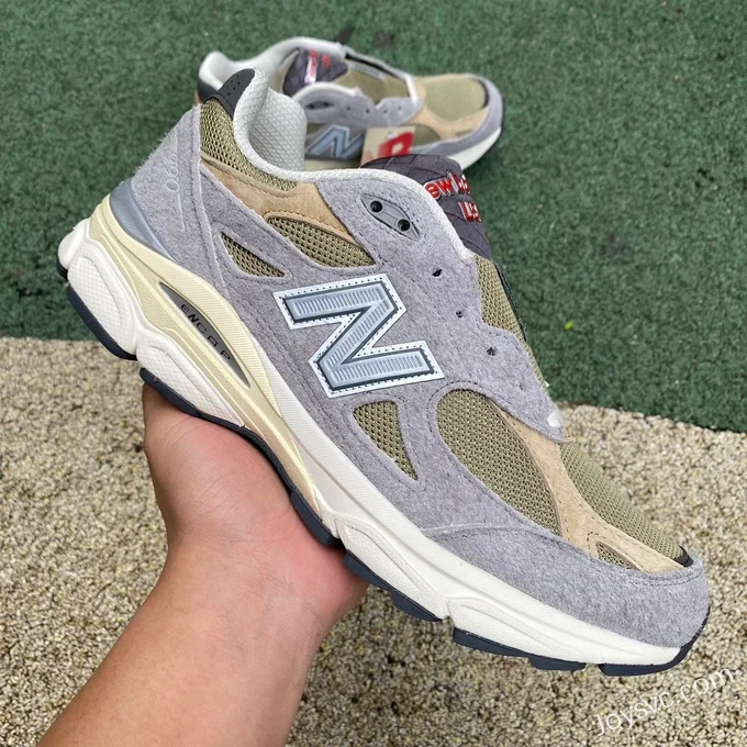 New Balance 990V3 Grey Brown Teddy Made Retro Running Shoes M990TG3